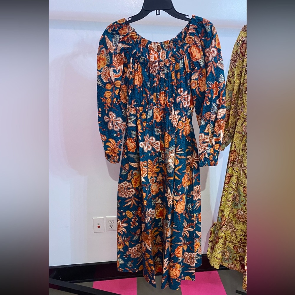 Ulla Johnson Helena midi floral dress with sleeves